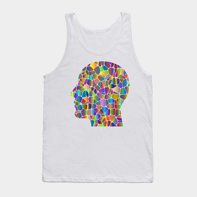 Prismatic coloured head of a man Tank Top by Montanescu